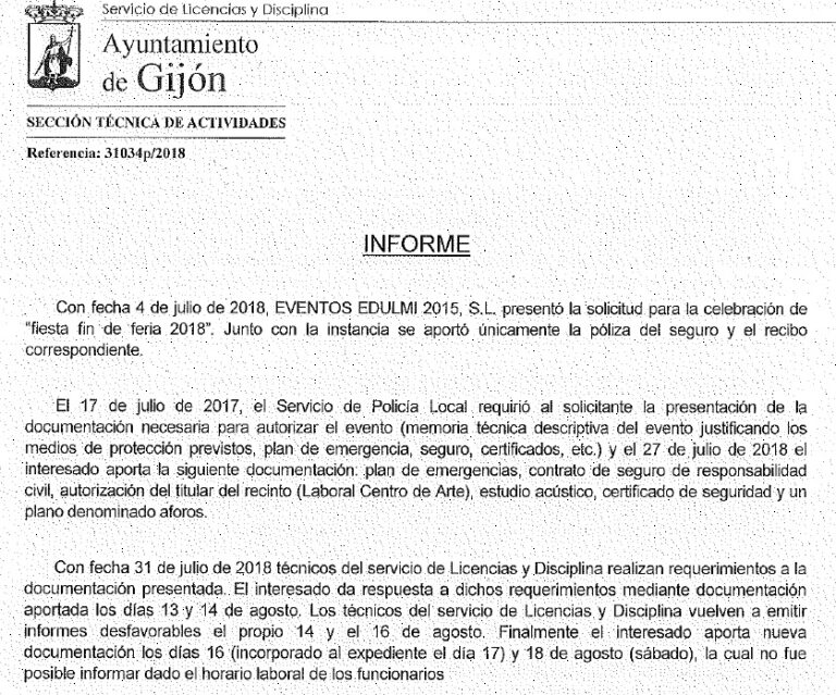 Los organizadores de la fiesta no tenían permiso para celebrarla